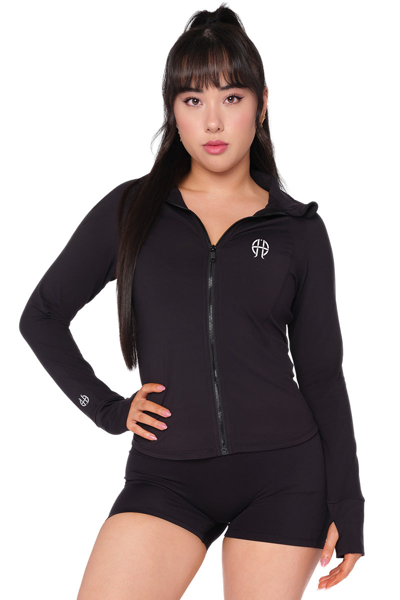 Hope Elliot™ BBL Jacket - Zip-Up Long Sleeve Yoga Top with Thumb Holes